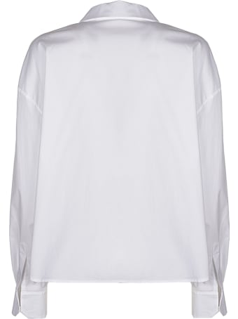 A.W.A.K.E. Mode Cropped Belted Wrap Shirt