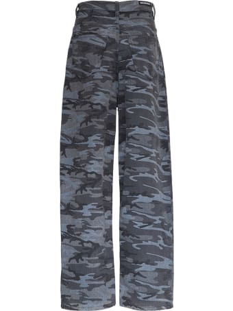 Balenciaga Wide Leg Camouflage Jeans