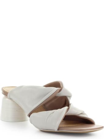 Halmanera Nara White Heeled Mules
