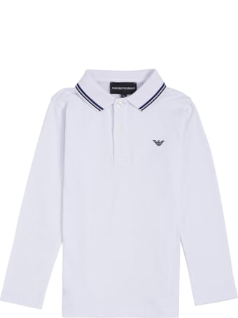 Emporio Armani White Cotton Polo Shirt With Logo