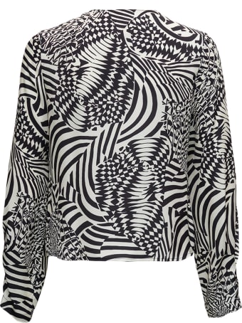 Merci White And Black Geometric Printed Shirt
