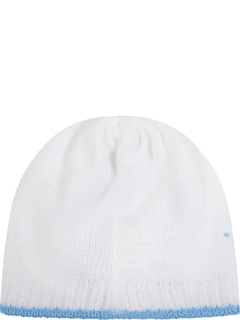Little Bear White Hat For Babyboy With Polka-dots