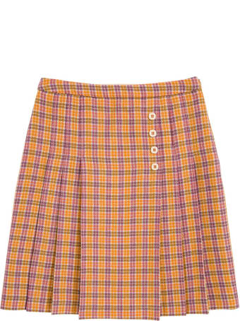Gucci Orange And Purple Checked Wool Skirt