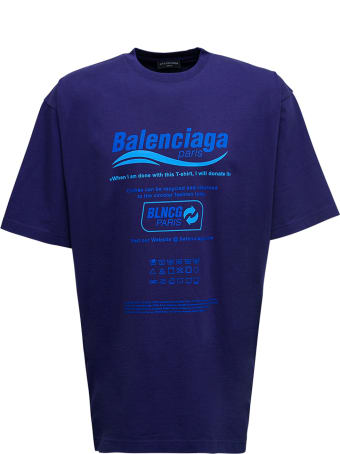 Balenciaga Blue Dry Cleaning Boxy Cotton T-shirt