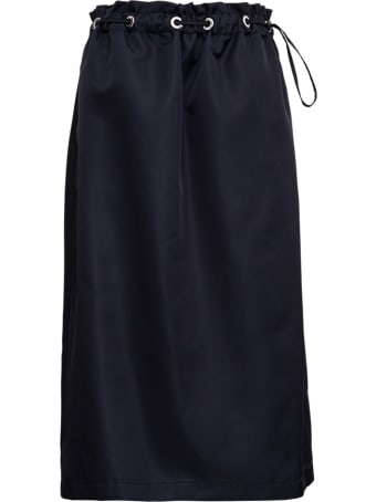 Tessa Black Nylon Skirt With Drawstring