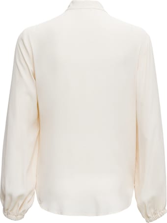 Merci White Shirt With Mandarin Collar