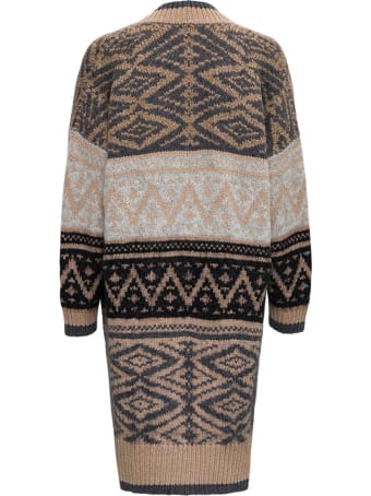 Brunello Cucinelli Ikat Cardigan In Cashmere And Mohair