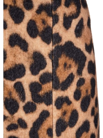 Blumarine Brown Leopard Print Skirt Woman
