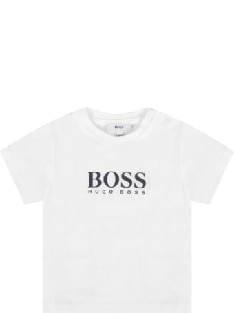 Hugo Boss White T-shirt For Baby Boy With Logo