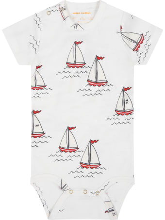 Mini Rodini White Body For Baby Kids With Sailboats