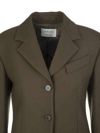 SportMax Military Green Peter Single Breasted Long Blazer