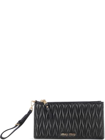 Miu Miu Matelasse` Zipped Wallet