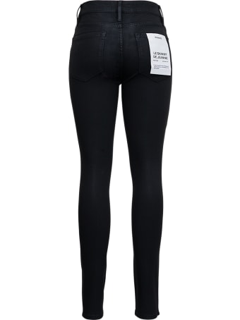 Frame Black Coated Denim Skinny Jeans