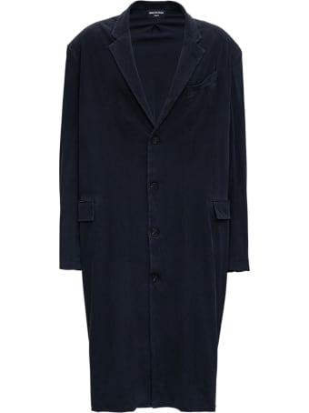 Balenciaga Worn Out Tailored Coat In Black Vintage Jersey