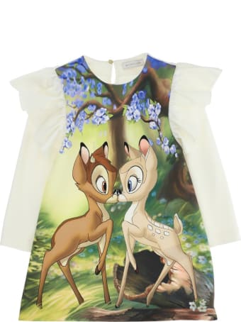 Monnalisa Viscose Blend Dress With Bamby Print