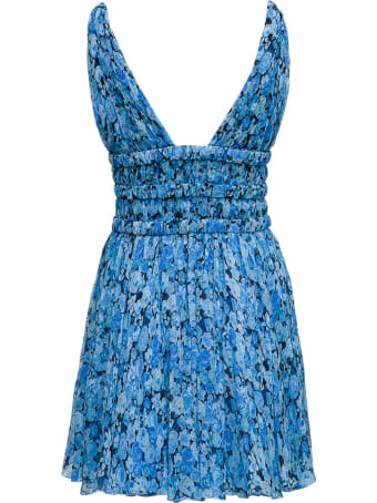 Giovanni Bedin Light Blue Chiffon Dress With Floral Print