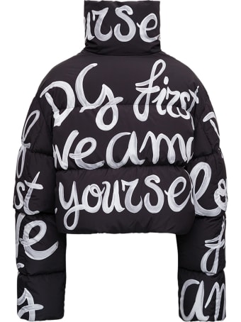 Dolce & Gabbana Short Nylon Down Jacket With Dg Love Yourself Print