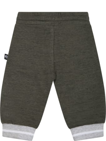 Timberland Green Trackpants For Baby Boy With Patch Logo