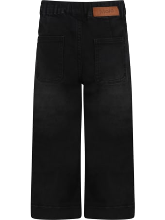 Molo Black "alyna" Jeans For Girl With Logo