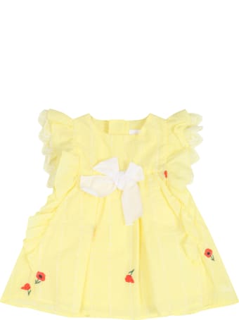 Chloé Yellow Dress For Babygirl With Roses