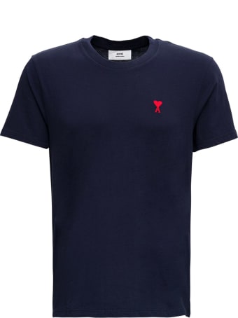 Ami Alexandre Mattiussi Blue Cotton T-shirt With Logo