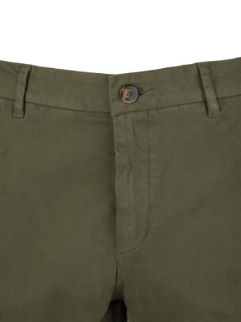 Cruna Marais Slim Fit Trousers In Green Stretch Cotton Gabardine