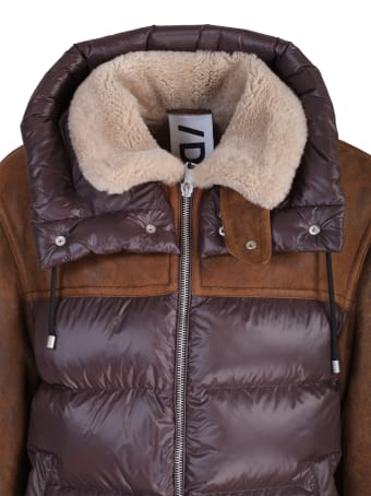 DROMe sheepskin and nylon down jacket