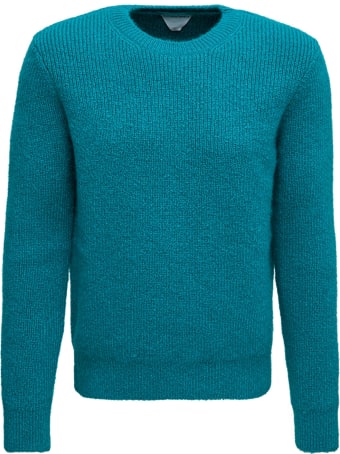 Bottega Veneta Petrol Colored Heavy Mohair Crew Neck Sweater
