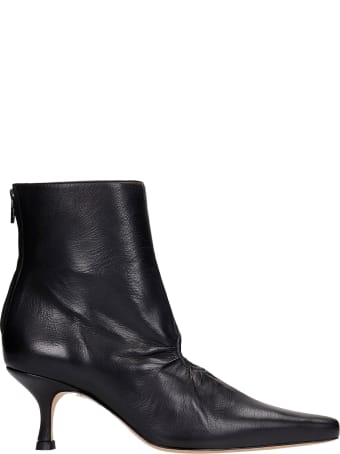 Kalda Luna High Heels Ankle Boots In Black Leather