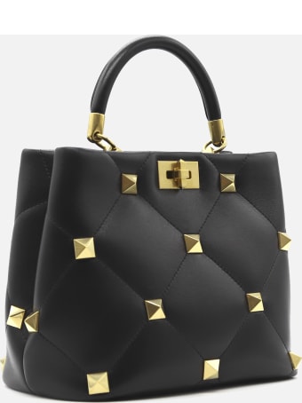 Valentino Garavani Roman Stud Handbag In Quilted Leather