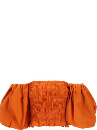 WANDERING Smocked Top With Balloon Sleeves