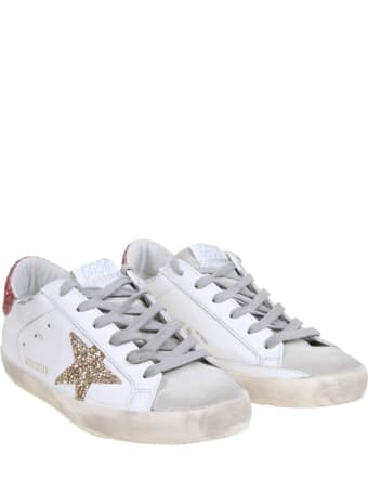 Golden Goose Super Star Sneakers In White Leather