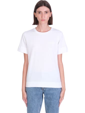 Ganni Thin Software T-shirt In White Cotton