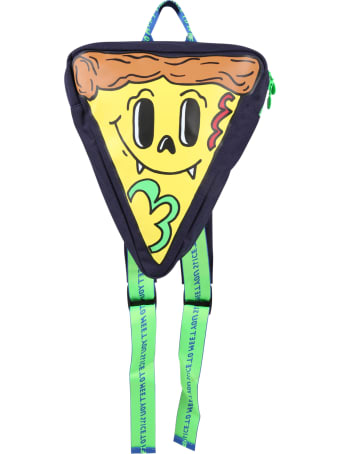 Stella McCartney Kids Blue Backpack For Boy With Pizza