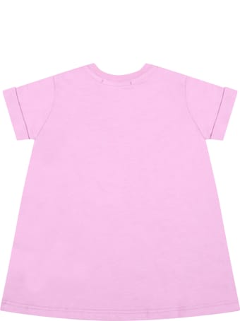 MSGM Lilac Dress For Babygirl With Logo