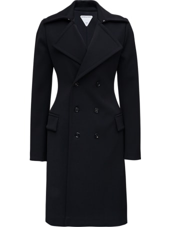Bottega Veneta Double-breasted Black Wool Coat