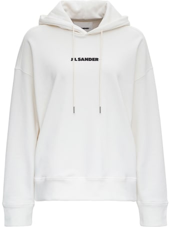 Jil Sander Organic Jersey Hoodie With Logo Print
