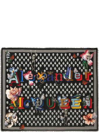 Alexander McQueen Biker Skull Fun Fonts Scarf