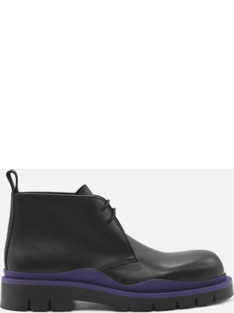 Bottega Veneta Tire Lace-up Leather Ankle Boots