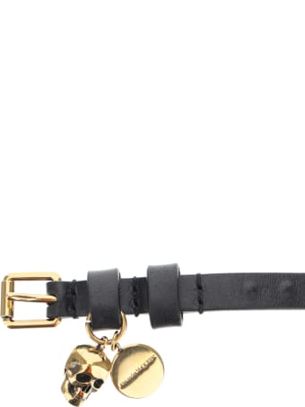 Alexander McQueen Pionier Double Wrap Leather Bracelet