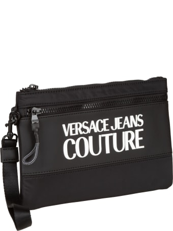Versace Jeans Couture Logo Print Front Pocket Clutch