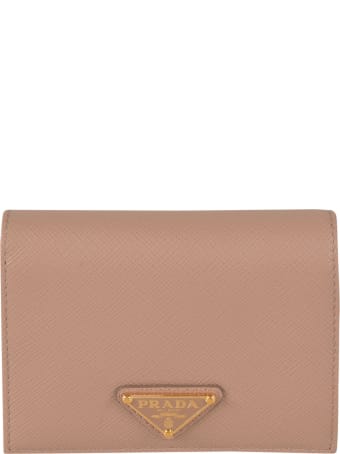 Prada Triangle Logo Plaque Snap Button Coin Purse
