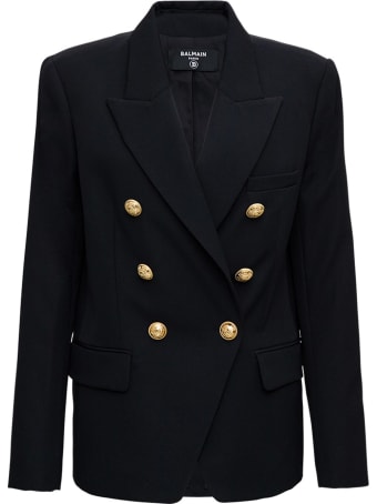 Balmain Double-breasted Blazer In Wool Blend