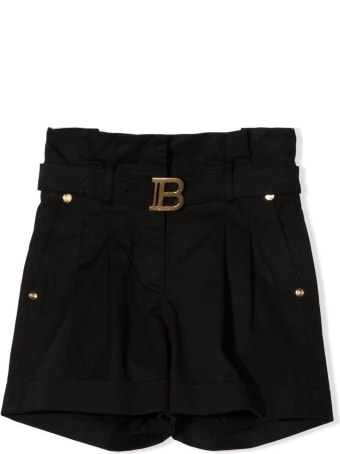 Balmain Black Cotton Blend Short