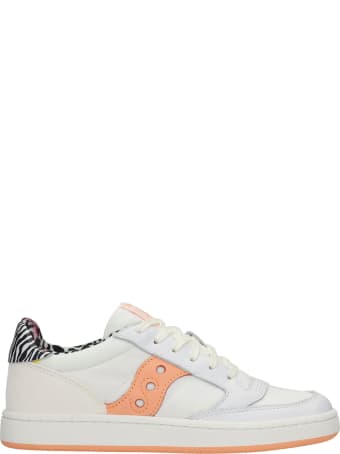 Saucony Jazz Court Sneakers In White Leather And Fabric