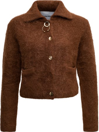 Andersson Bell Brown Cropped Mohair Blend Jacket