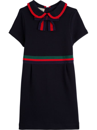 Gucci Cotton Jersey Dress With Web Detail
