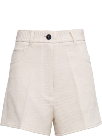 Forte_Forte Diagonal Cotton Blend Shorts