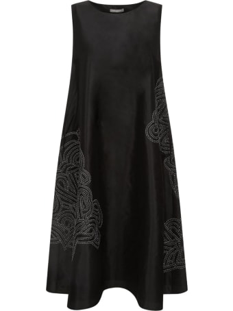Varana Silk Dress W/rabari Embroidery