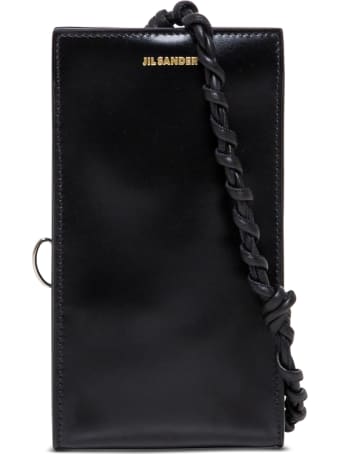 Jil Sander Tangle Black Leather Crossbody Bag For Smartphone
